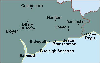 Devon: Exeter, Exmouth, Sidmouth Լܱߵ map