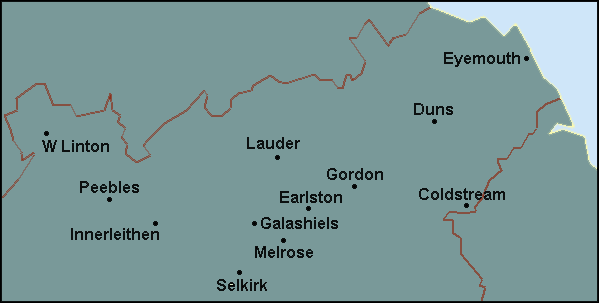 Scottish Borders: Galashiels, Peebles Լܱߵ map