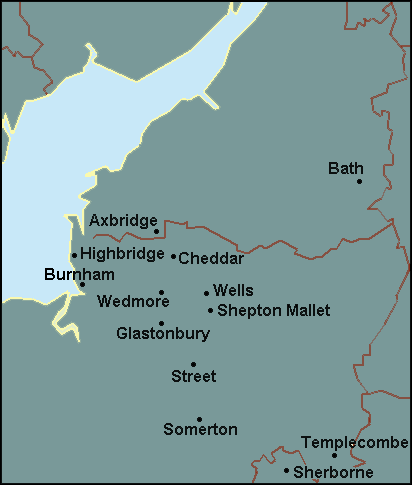 Somerset: Glastonbury, Frome Լܱߵ map