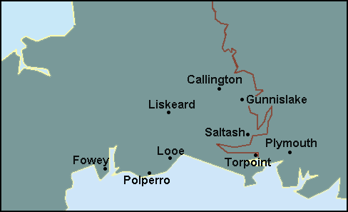 Cornwall: Liskeard Լܱߵ map