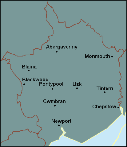 Monmouthshire and Torfaen: Newport Լܱߵ map