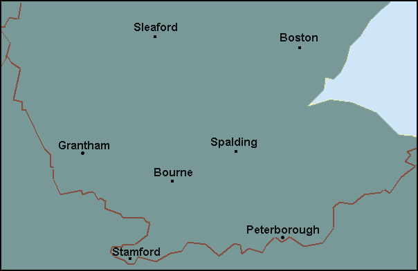 Lincolnshire: Boston, Sleaford, Spalding Լܱߵ map