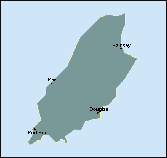 Isle of Man: Douglas and surrounding area map
