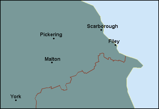 North Yorkshire: Scarborough and surrounding area map