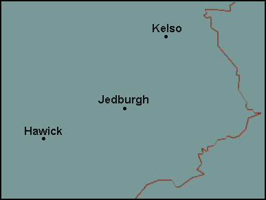 Scottish Borders: Hawick, Jedburgh and surrounding area map