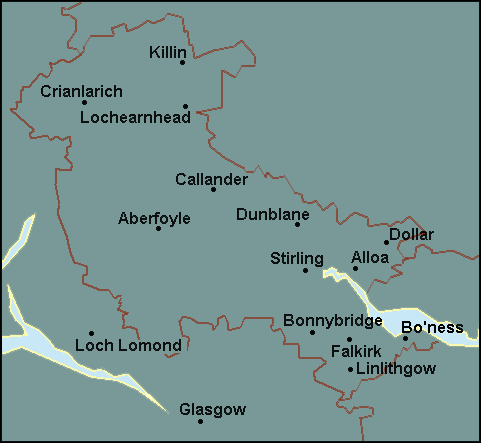 Falkirk, Stirling: Crianlarich, Stirling and surrounding area map