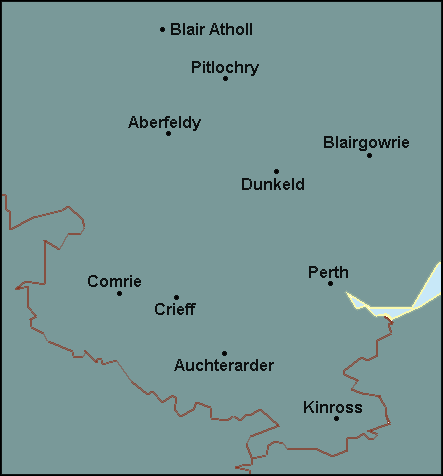 Perth and Kinross: Blairgowrie, Perth and surrounding area map