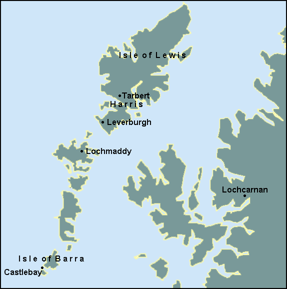 Western Isles: Stornaway and surrounding area map