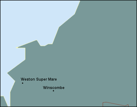 Somerset: Weston-super-Mare and surrounding area map