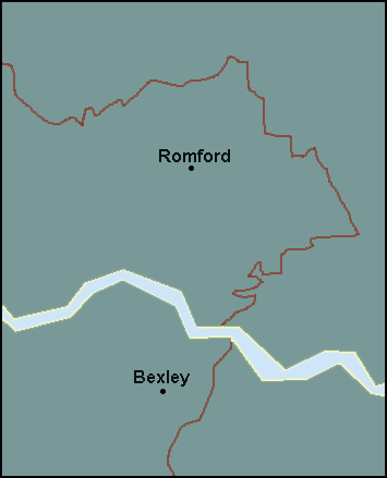 Greater London: Dagenham and surrounding area map
