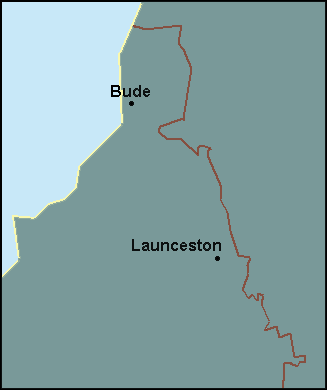 Cornwall: Bude and surrounding area map