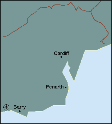 Vale of Glamorgan: Cardiff and surrounding area map